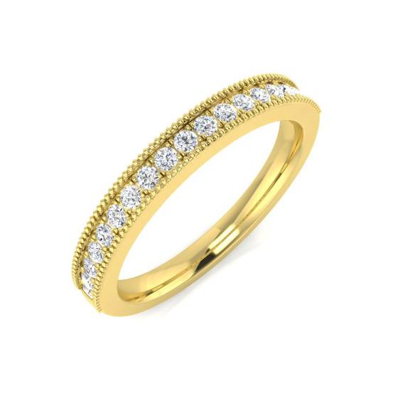 0.27ct SI1/G Round cut Diamond Half Eternity Ring in 18k Yellow Gold