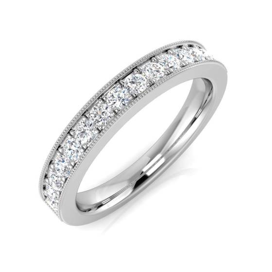 0.40ct SI1/G Round cut Diamond Half Eternity Ring in Platinum