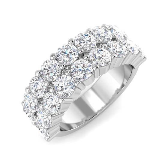 2.95ct SI1/G Round cut Diamond Half Eternity Ring in Platinum