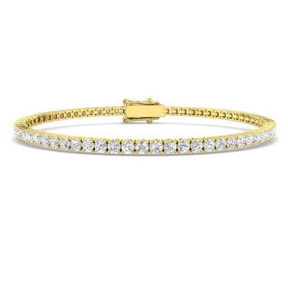 3.05ct VS/F Round cut Labgrown Diamonds Tennis Labgrown Bracelet in 9k Yellow Gold