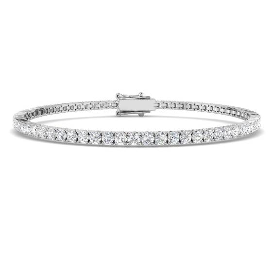 3.24ct SI1/G Round cut Diamonds Tennis Bracelet in 18k White Gold