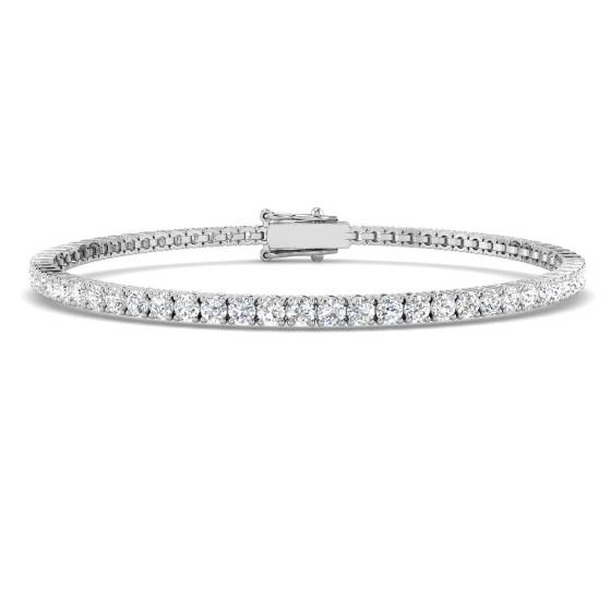 3.24ct SI2/G Round cut Diamonds Tennis Bracelet in 9k White Gold