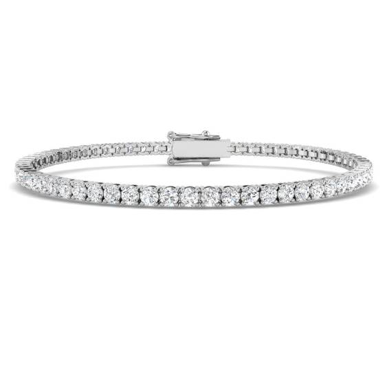 4.00ct VS/F Round cut Labgrown Diamonds Tennis Labgrown Bracelet in 9k White Gold