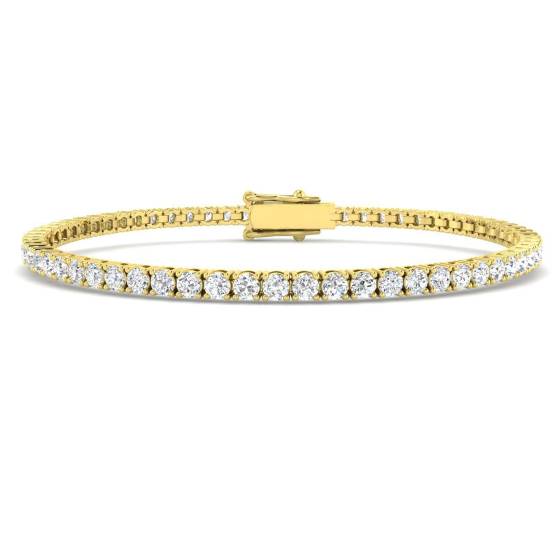 4.00ct VS/F Round cut Labgrown Diamonds Tennis Bracelet in 9k Yellow Gold