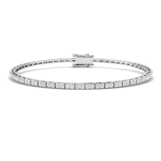 1.19ct SI2/G Round cut Diamonds Tennis Bracelet in 9k White Gold