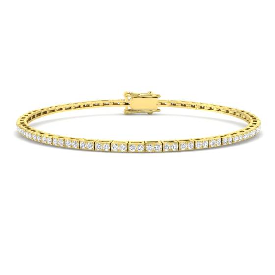 1.19ct SI2/G Round cut Diamonds Tennis Bracelet in 18k Yellow Gold