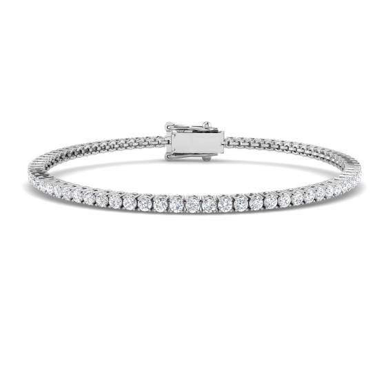 2.13ct VS/F Round cut Labgrown Diamonds Tennis Bracelet in 18k White Gold