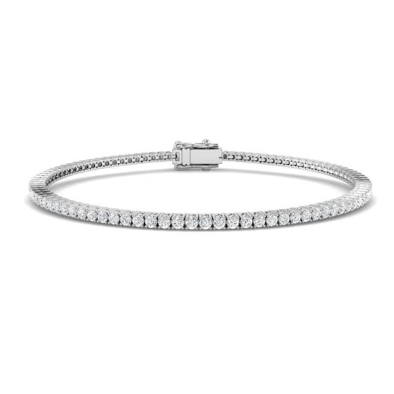 1.51ct SI2/G Round cut Diamonds Tennis Bracelet in 18k White Gold