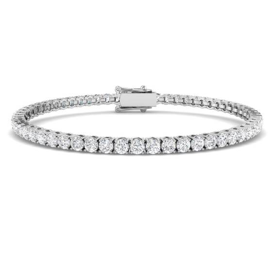 5.00ct VS/F Round cut Lab Grown Diamond Tennis Bracelet in 9k White Gold