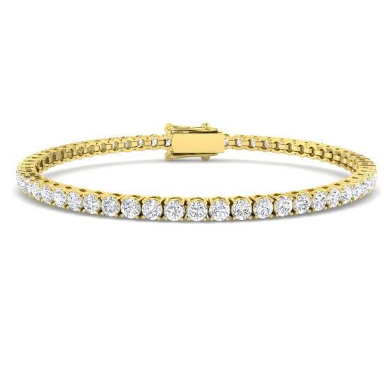 5.00ct SI2/G Round cut Diamonds Tennis Bracelet in 18k Yellow Gold