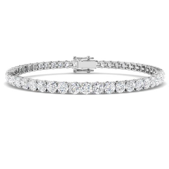 7.10ct SI2/G Round cut Diamonds Tennis Bracelet in 18k White Gold