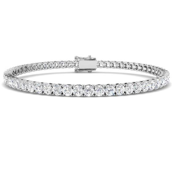 5.90ct VS/F Round cut Lab Grown Diamond Tennis Bracelet in 9k White Gold