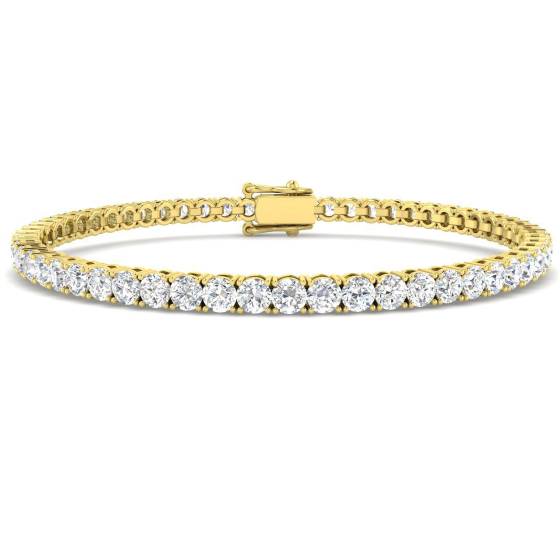 5.90ct VS/F Round cut Labgrown Diamonds Tennis Bracelet in 9k Yellow Gold