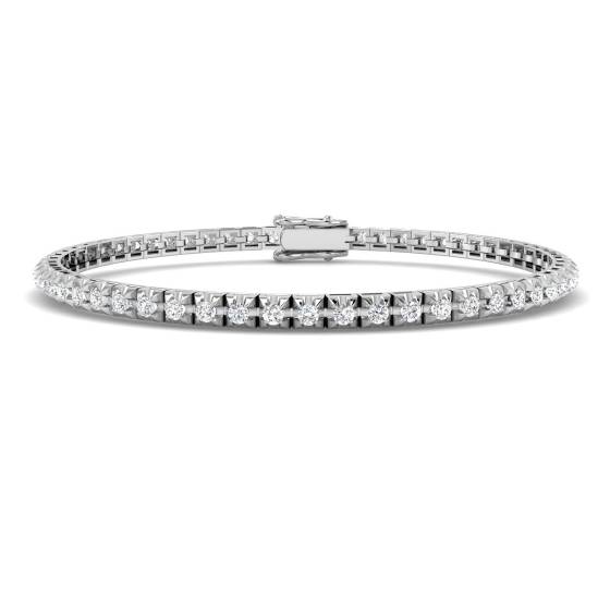 1.95ct SI2/G Round cut Diamonds Tennis Bracelet in 18k White Gold