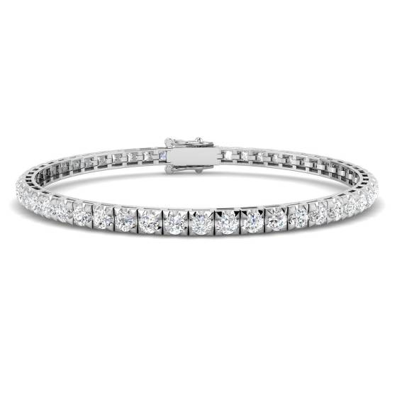 3.02ct SI2/G Round cut Diamonds Tennis Bracelet in 18k White Gold