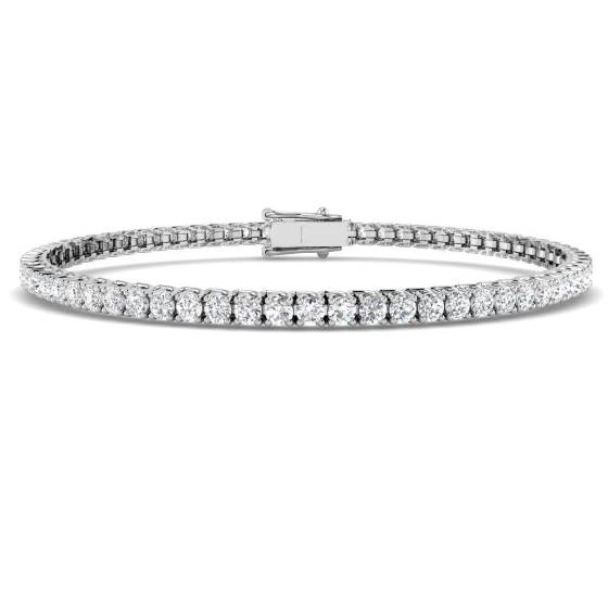 3.50ct SI2/G Round cut Diamonds Tennis Bracelet in 18k White Gold