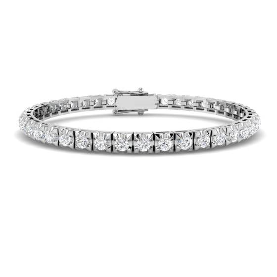 4.03ct SI2/G Round cut Diamonds Tennis Bracelet in 18k White Gold