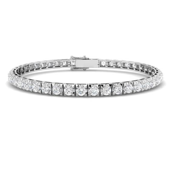 5.00ct SI2/G Round cut Diamonds Tennis Bracelet in 18k White Gold