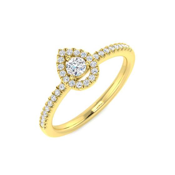 0.29ct SI1/G Round cut Diamond Engagement Ring in 18k Yellow Gold