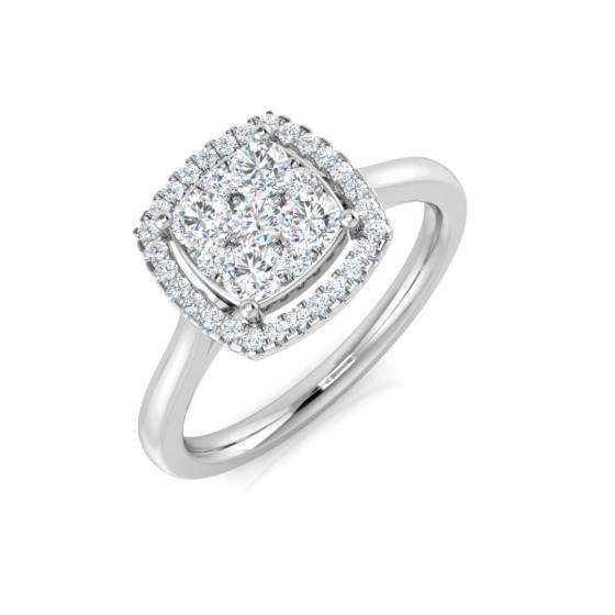 0.48ct I1/G Round cut Diamond Cluster Ring in 9k White Gold