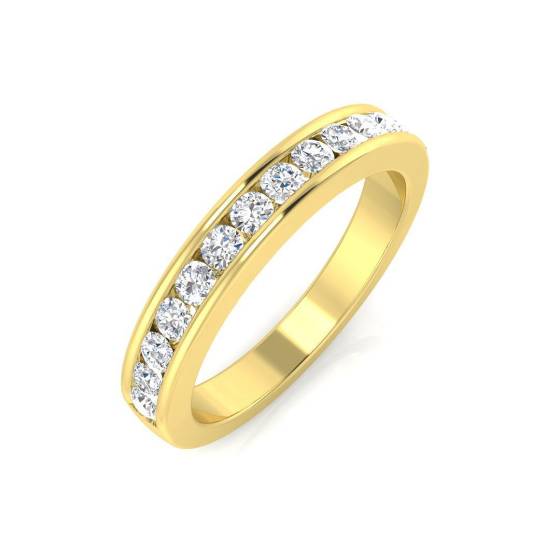 0.69ct SI1/G Round cut Diamond Cluster Ring in 18k Yellow Gold