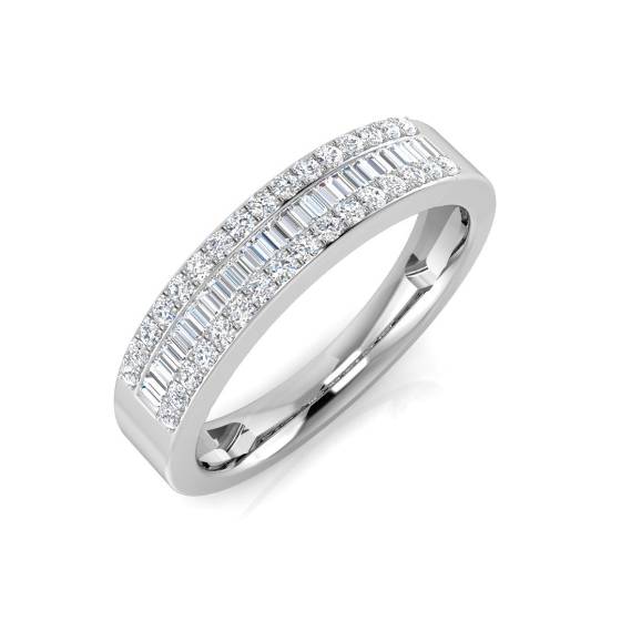 0.30ct SI1/G Round cut Diamond Designer Ring in 18k White Gold