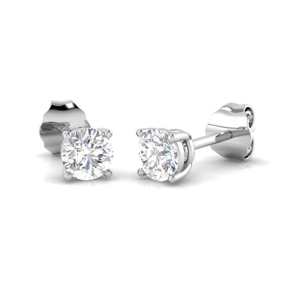 0.5ct VS/F Round cut Lab Grown Diamond Stud Earrings in 9k White Gold