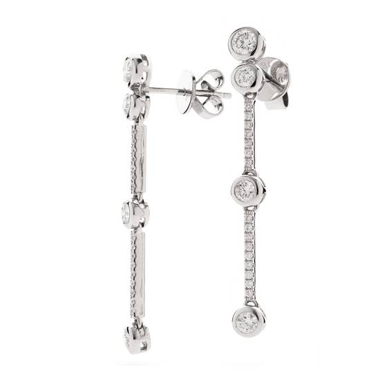 0.75ct VS/E-F Round Diamond Drop Earrings