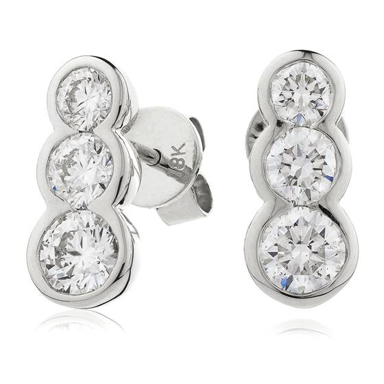 0.60ct VS/E-F Round Diamond Drop Earrings