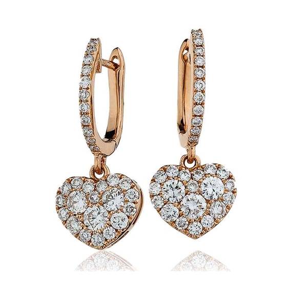 0.90ct VS/E-F Modern Round Diamond Drop Earrings