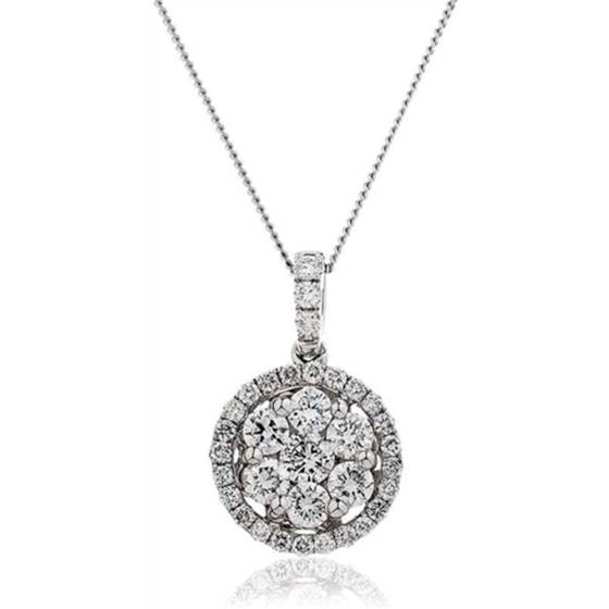 0.60ct VS/F-G Pave Set Round Diamond Designer Pendant