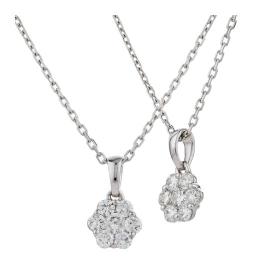 0.25ct VS/F-G Round Diamond Cluster Pendant