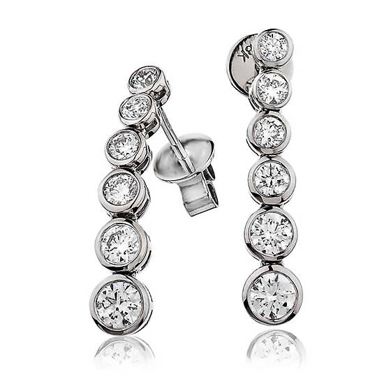 1.20ct VS/E-F Modern Round Diamond Drop Earrings