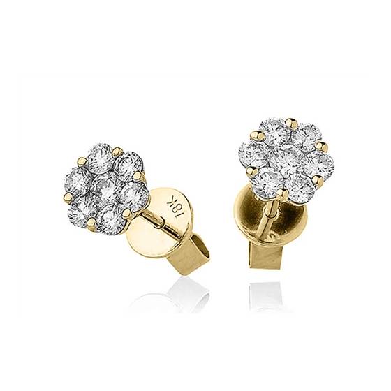 0.75ct VS/F-G Round Diamond Cluster Earrings