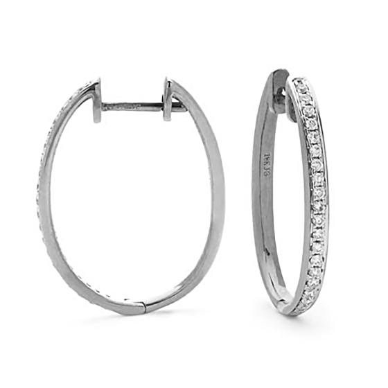 0.25ct VS/E-F Round Diamond Hoop Earrings