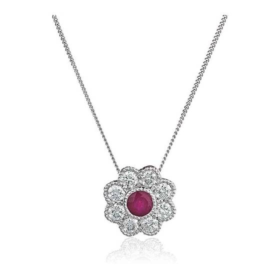 0.60ct VS/E-F Ruby/Diamond Pendant