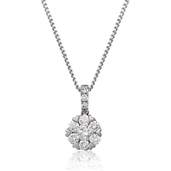 0.35ct VS/E-F Cluster Round Diamond Designer Pendant