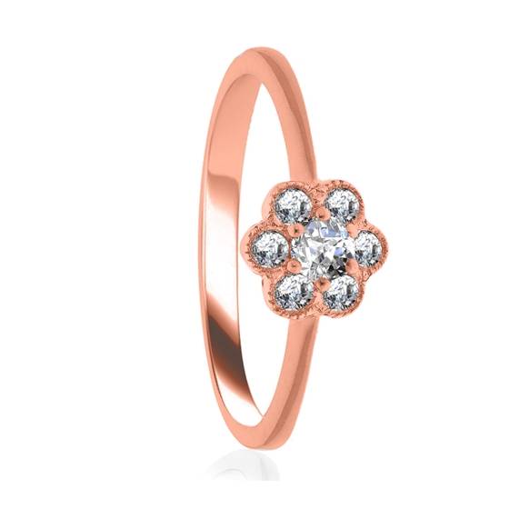 0.35ct VS/E-F Modern Flower Round Diamond Cluster Ring