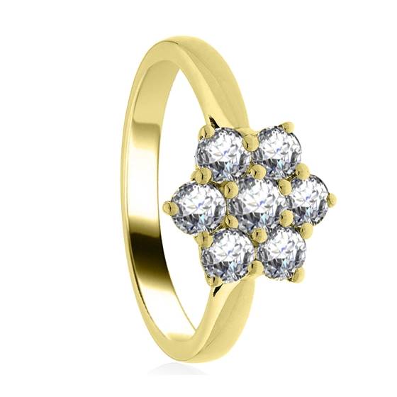 0.75ct VS/E-F Elegant Round Diamond Cluster Ring