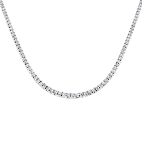 2.35ct SI2/G Round cut Diamond Tennis Necklace in 9k White Gold