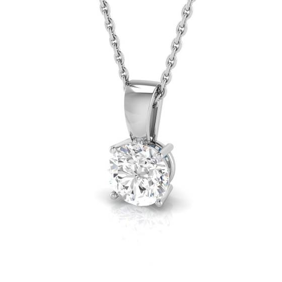 2.01ct SI2/I Round cut Diamond Solitaire Pendant in 18k White Gold