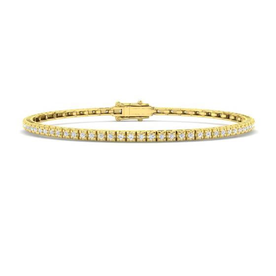 0.48ct SI2/G Round cut Diamonds Tennis Bracelet in 9k Yellow Gold