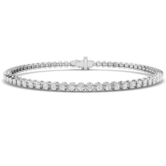 1.92ct SI2/G Round cut Diamonds Tennis Bracelet in 9k White Gold