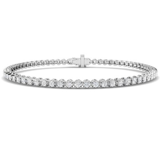 1.92ct I1/G Round cut Diamonds Tennis Bracelet in 9k White Gold