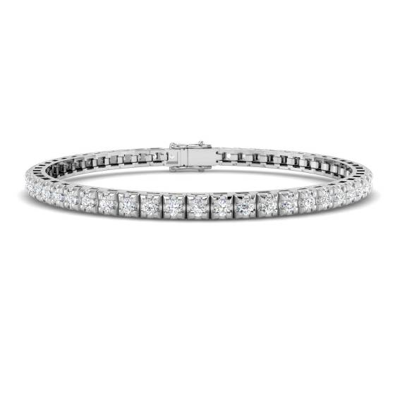 3.07ct SI2/G Round cut Diamonds Tennis Bracelet in 9k White Gold