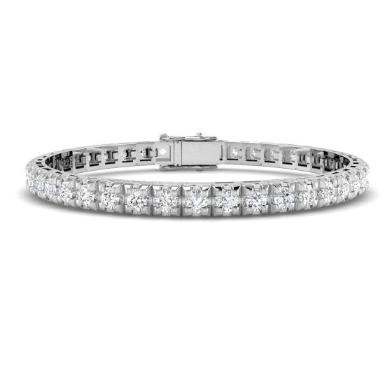 5.04ct SI2/G Round cut Diamonds Tennis Bracelet in 9k White Gold