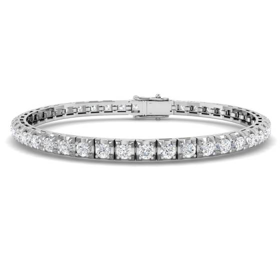 3.98ct SI2/G Round cut Diamonds Tennis Bracelet in 9k White Gold