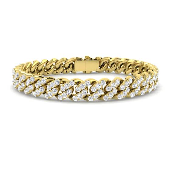 5.42ct SI2/G Round cut Diamonds Designer Bracelet in 9k Yellow Gold