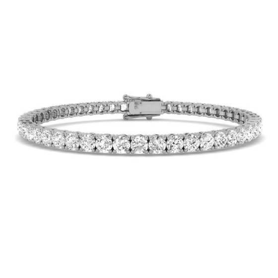 8.02ct VS/F Round cut Labgrown Diamonds Tennis Bracelet in 9k White Gold