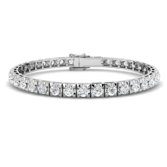 7.12ct I1/G Round cut Diamonds Tennis Bracelet in 9k White Gold